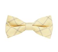 MASADA Pajarita a cuadros Amarillo claro - de ajuste continuo, elaborada a mano con cierre de gancho - 12 x 6 cm