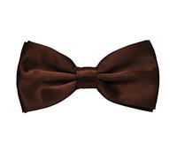 MASADA Pajarita brillante marrón oscuro de ajuste continuo elaborada a mano con cierre de gancho 12 x 6 cm