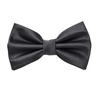 MASADA Pajarita gris antracita - look de seda, de ajuste continuo, elaborada a mano con cierre de gancho - 12 x 6 cm