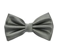 MASADA Pajarita gris pizarra - look de seda, de ajuste continuo, elaborada a mano con cierre de gancho - 12 x 6 cm