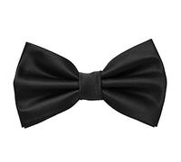 MASADA Pajarita negro - look de seda, de ajuste continuo, elaborada a mano con cierre de gancho - 12 x 6 cm