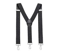 MASADA tirantes calidad fabricados a mano, con cierres de mosquetón resistentes y ajustes continuos con anchura de 3,5 cm para tallas de hasta 195 cm - Rayas-azul amarillo negro