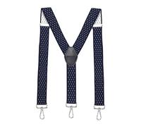 MASADA tirantes calidad fabricados a mano, con cierres de mosquetón resistentes y ajustes continuos con anchura de 3,5 cm para tallas de hasta 195 cm - Rombos-azul blanco