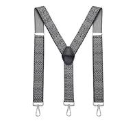 MASADA tirantes calidad fabricados a mano, con cierres de mosquetón resistentes y ajustes continuos con anchura de 3,5 cm para tallas de hasta 195 cm - Paisley gris