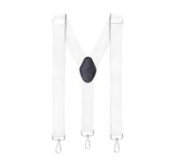 MASADA tirantes calidad fabricados a mano, con cierres de mosquetón resistentes y ajustes continuos con anchura de 3,5 cm para tallas de hasta 195 cm - Blanco