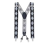 MASADA tirantes calidad fabricados a mano, con cierres resistentes y ajustes continuos con anchura de 3,5 cm para tallas de hasta 195 cm negro-grisáceo a cuadros