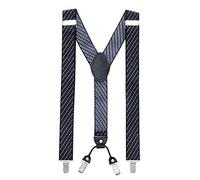 MASADA tirantes calidad fabricados a mano, con cierres resistentes y ajustes continuos con anchura de 3,5 cm para tallas de hasta 195 cm Rayas azul beige