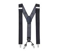 MASADA tirantes calidad fabricados a mano, con cierres resistentes y ajustes continuos con anchura de 3,5 cm para tallas de hasta 195 cm Negro-gris