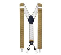 MASADA tirantes calidad fabricados a mano, con cierres resistentes y ajustes continuos con anchura de 3,5 cm para tallas de hasta 195 cm beige a cuadros