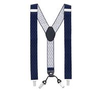 MASADA tirantes calidad fabricados a mano, con cierres resistentes y ajustes continuos con anchura de 3,5 cm para tallas de hasta 195 cm Azul oscuro a cuadros