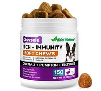 MASAIGGE Aperitivos masticables contra la picazón y la inmunidad para perros - 150 aperitivos blandos | Apoya la comodidad de la piel, el estado del pelaje y las defensas naturales | Suplemento sabor