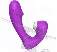 Masaje ador eléctrico portátil, 9 modos de vibración y 9 modos de succión, diseño de motor dual, carga magnética USB, silicona médica 100% impermeable Ven