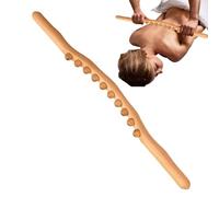 Masaje de madera, de masaje muscular del rodillo | 8 o 10 cuentas Masaje Roller Stick para espalda, cuello, piernas, brazos, hombros, dolor muscular auxiliar