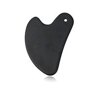 Masaje Facial Gouache, Herramienta Gua Sha, Estiramiento Facial, antienvejecimiento, Estiramiento de la Piel, enfriamiento, Contorno de Metal, Reduce la hinchazón, 1 Uds. (Color : Black)