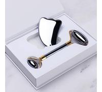 Masaje Facial Jade Roller Guasha Set Terahertz Natural Energy Stone Masajeador Ojo Cara Cuello Thin Lift Relax Slimming Tools1Set,Roller-GuaSha-2-Caja