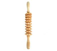 Masaje para la Terapia la Madera | Rodillo Masaje para modelar el Cuerpo | Bastón Masaje linfático Multiusos con 9 Rodillos para Cuello, Hombros, Abdominales, Brazos