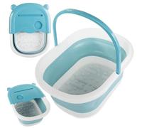 Masaje plegable de pies y bañera con púas - relajación, estimulación plantar, mango integrado - color azul