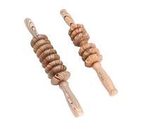 Masajeador Abdominal Manual Rodillo de Madera, 2 Piezas