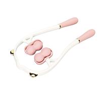 Masajeador Cervical para el Cuello, Masajeador con Rodillo para el Cuello, Manual de Mano, Punto de Presión Dual, Dolor, Reduce el Alivio de la Fatiga, Masajeador Cervical (Rosa)
