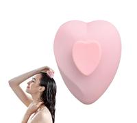 Masajeador Cuero Cabelludo Forma De CorazóN Dientes De Silicona Cepillo Masajeador Cuero Cabelludo Usar En HúMedo O Seco Sin DañAr El De Cabeza Rosa