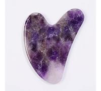 Masajeador de amatista piedra natural rodillo facial gua sha herramientas set de masaje de cristal raspado, 1 unidad