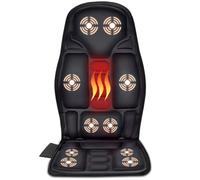 Masajeador de asiento de coche, masajeador vibratorio de espalda para silla de coche, cojín de masaje, 10 vibraciones para aliviar el estrés y la fatiga para espalda, hombros y muslos