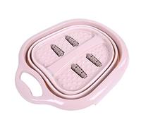 Masajeador de baño de pies, cubo portátil plegable para pies, cubo de spa para pies, herramienta ligera para baño de pies que ahorra espacio(rosado)