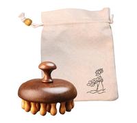 Masajeador de cabelludo de madera - cepillo de masaje de cabeza portátil, estimulador natural del cabello de madera | Relajación profunda y del estrés, potenciador de circulación