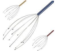 Masajeador de cabeza masajeador para masajes manuales de metal relajante terapéutico cuero cabelludo masajeador portátil alivio del estrés, paquete de 3