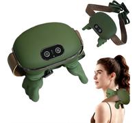 Masajeador de cuello con calor, hombros, espalda, portátil, tracción de manos y dedos, recarga USB