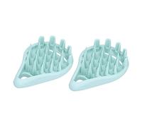 Masajeador de Cuero Cabelludo, Cerdas de Silicona Suave, Uso de Cabello Seco Y Húmedo, Cepillo Masajeador de Champú para el Cuero Cabelludo Resistente Al Agua para Eliminar la Caspa para(azul verde)