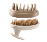 Masajeador de cuero cabelludo de doble cara con cerdas de silicona , cepillo masajeador manual para uso húmedo o seco, herramienta de estimulación del crecimiento