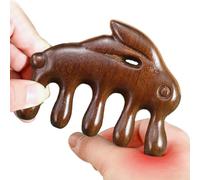 Masajeador de Cuero Cabelludo de Madera | Cepillo De Madera De Dientes Anchos - Cepillo de Masaje Cabeza de Conejo para el Cabello - para Cuello Mano Pierna Hombro Hombre Mujer Relajación Diaria