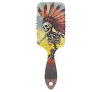 Masajeador de cuero cabelludo suave con diseño de esqueleto humano tribal danzante, cepillo húmedo y seco para todo tipo de cabello con mango ergonómico para definir rizos