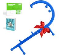 Masajeador de espalda y cuello de mano para alivio del dolor de la fibromialgia en punto de activación y automasaje con gancho de terapia (azul)