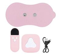 Masajeador de hombros, pegatinas de masaje multifuncionales LED masajeador de pulso eléctrico recargable por USB con control remoto para el cuello y el hombro(Rosa)