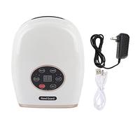 Masajeador de mano eléctrico, masaje de acupuntura de dedo, alivio del dolor, masajeador de mano inalámbrico más cómodo con compresión de calor y calentamiento(blanco EU Plug110-240v)