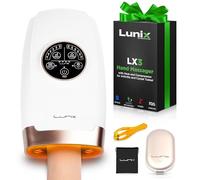 Masajeador de manos eléctrico inalámbrico Lunix - 6 niveles de presión punto masajeador de terapia para artritis, alivio del dolor, túnel carpiano y número de dedo, máquina de masaje Shiatsu con compresión y calor