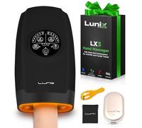 Masajeador de manos eléctrico inalámbrico Lunix, masajeador de 6 niveles de puntos de presión para artritis, alivio del dolor, túnel carpiano y número de dedo, máquina de masaje Shiatsu con calor, color negro