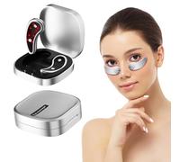Masajeador de ojos con luz roja, almohadillas eléctricas para los ojos, masajeador de ojos EMS, masajeador de ojos, elimina ojeras, promueve la piel joven radiante para bolsas de los ojos, arrugas