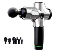 Masajeador De Percusión,portátil Pistola De Masaje,niveles 6 Cabezas Ultra Silenciosa Tejido Profundo Hand Held Para El Alivio Del Dolor Gris