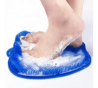 Masajeador de pies de ducha, alfombrilla de tamaño XL más grande con ventosas antideslizantes, mejora la circulación del pie y reduce el dolor de pies, alivia los pies cansados (Blue)