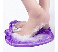 Masajeador de pies de ducha, alfombrilla de tamaño XL más grande con ventosas antideslizantes, mejora la circulación del pie y reduce el dolor de pies, alivia los pies cansados (Purple)