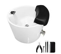 Masajeador de pies para pedicura, spa con masaje de calor y burbujas, nodos de masaje elevados, lavabo de manicura saludable con lámpara colorida
