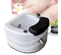 Masajeador de pies semicircular, lavabo de pie con lámpara de colores, equipo de masaje de salón con ajuste de frío y calor, bañera de spa acrílica portátil para salón de uñas