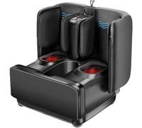 Masajeador de pies y pantorrillas, máquina masajeadora 2 en 1 y otomana, masajeador Shiatsu de pies y pantorrillas con calor, amasamiento, vibración, compresión para pies, tobillo, piernas, fascitis