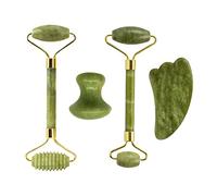 Masajeador de rodillo de jade natural Guasha Set Gua Sha Herramientas Gouache Masaje, 4PCS Tipo C