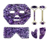 Masajeador De Rodillo Gua Sha De Máscara De Jade De Amatista Natural Para El Raspador De Piedra Gouache Del Cuerpo De La Cara,tipo 1