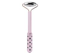 Masajeador de rodillos faciales, cómodo profesional de germanio natural piedras de masaje rodillo facial herramienta de masaje para reducir la hinchazón y reafirmar para el cuidado de la piel (rosa)