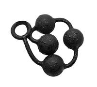 Masajeador de tapón Anal de cuentas sólidas de silicona con anillo de tracción tapón Anal impermeable estimulación del punto G masturbación tapón Anal juguete sexual(S)